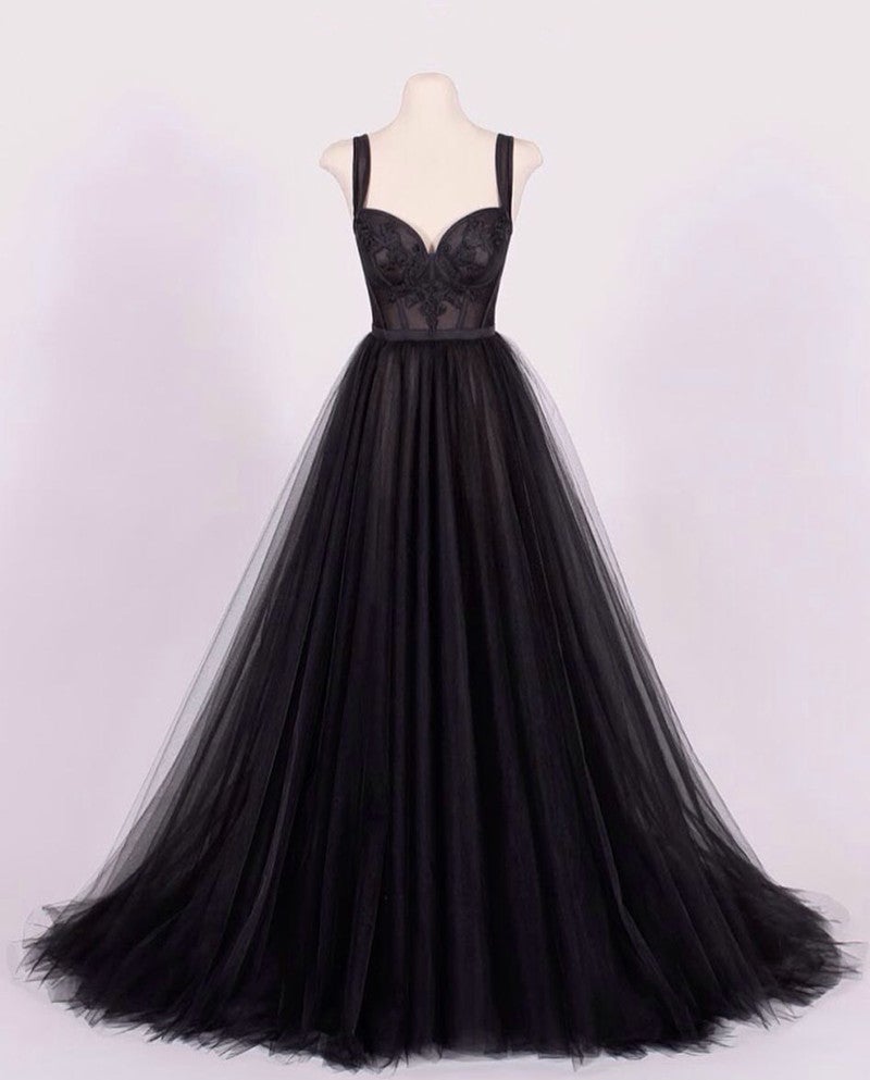 chinese dress ladies Black Tulle Appliques Halter Ruffle Tiered Long Prom Dress
