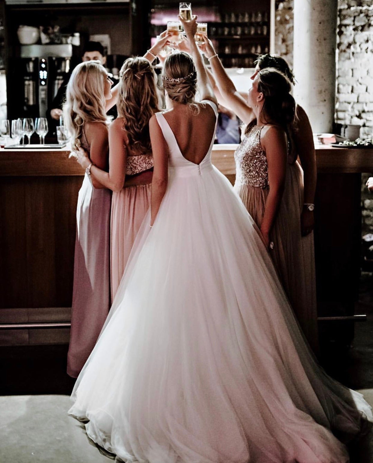 A-line Open Back Organza And Tulle Princess Wedding Dresses With Bow –  alinanova