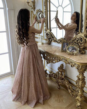 Load image into Gallery viewer, Rose Gold Prom Dresses Long
