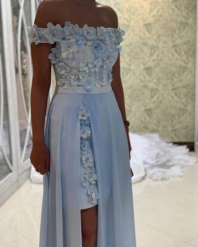 Chic Baby Blue Prom Dresses