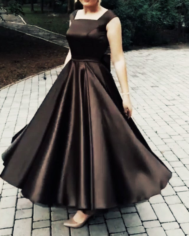 black bridesmaid dresses with bow Black Velvet One Shoulder With Shoulder Bow Dress