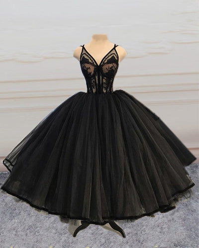 Black Ball Gown Prom Short Dresses