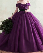 Load image into Gallery viewer, Purple Wedding Dress Organza
