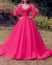 Load image into Gallery viewer, Ball Gown Organza Dresses Sweetheart Corset With Puffy Sleeves
