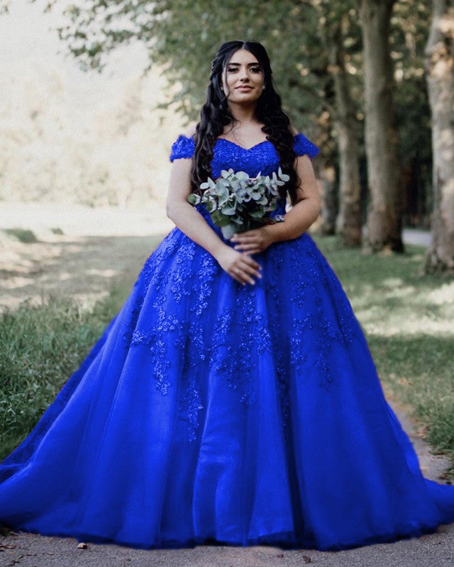 Royal Blue Princess Prom Dresses