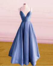 Load image into Gallery viewer, Dusty Blue Prom Dresses Long
