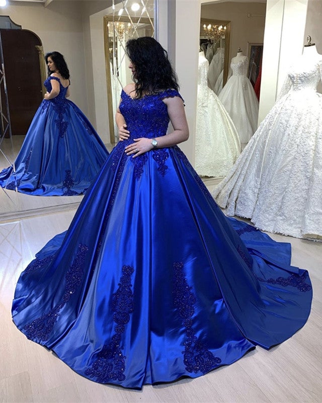 quinceanera dresses royal blue Royal Blue Prom Dresses Ball Gown Sweet 16 Princess Quinceanera Dress, –  DSProm main image 1