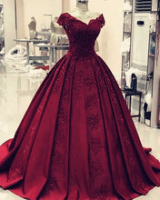 Load image into Gallery viewer, Burgundy Prom Dresses Ball Gown
