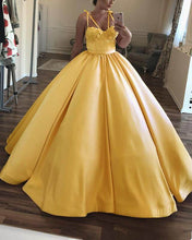 Load image into Gallery viewer, Yellow Ball Gown Prom Dresses
