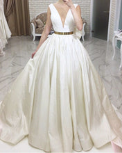 Load image into Gallery viewer, Ivory Satin Wedding Dress
