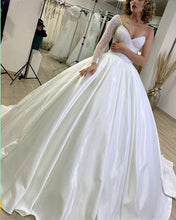 Load image into Gallery viewer, Ball Gown Satin Wedding Dress One Shoulder With Sparkles-alinanova
