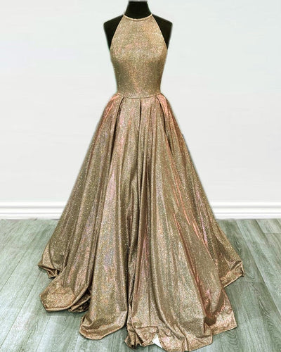 Gold Sparkly Prom Dresses