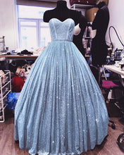 Load image into Gallery viewer, Light Blue Quinceanera Dresses Sparkles
