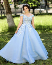 Load image into Gallery viewer, Light Blue Prom Dresses Ball Gown
