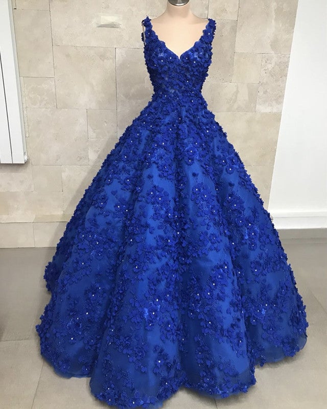 Royal Blue Wedding Ball Gown Dress