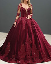 Load image into Gallery viewer, Burgundy Velvet Wedding Dresses

