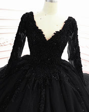 Load image into Gallery viewer, Gothic Black Wedding Dresses Long Sleeves
