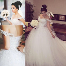 Load image into Gallery viewer, Ball Gown Wedding Dresses Sequins Beaded Off The Shoulder
