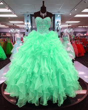 Load image into Gallery viewer, Ball Gowns Quinceanera Dresses Ruffles Skirt With Beading Sweetheart
