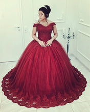 Load image into Gallery viewer, Burgundy Quinceanera Dresses Ball Gown
