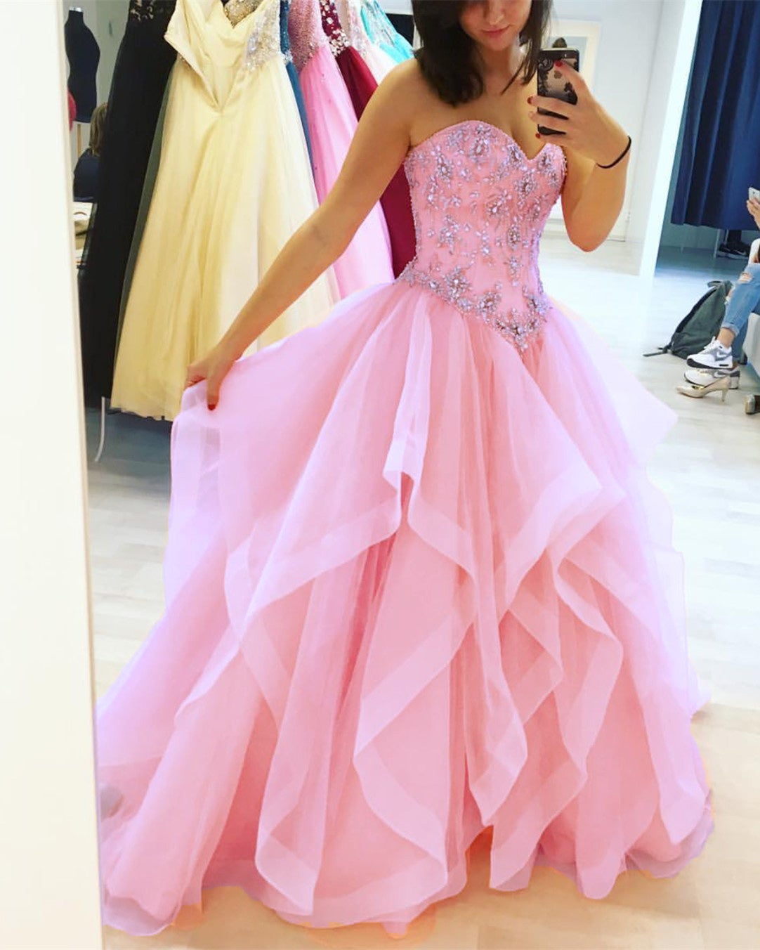 Coral sweet 16 dresses deals