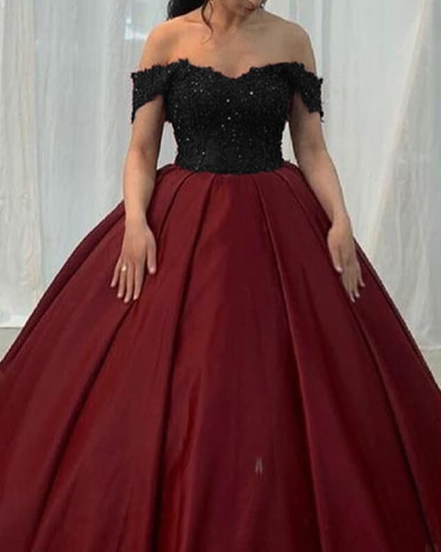 blue dress for baby girl Black and Burgundy Wedding Dress Satin