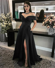 Load image into Gallery viewer, Black Prom Dresses With Pockets
