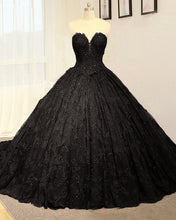 Load image into Gallery viewer, Black Lace Wedding Dress
