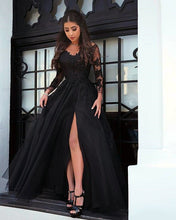 Load image into Gallery viewer, Black Prom Dresses With Sleeves
