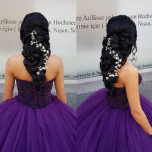 Load image into Gallery viewer, Bling Bling Beading Sweetheart Ice Organza Wedding Dresses Ball Gowns
