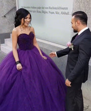 Load image into Gallery viewer, Bling Bling Beading Sweetheart Ice Organza Wedding Dresses Ball Gowns
