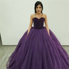 Load image into Gallery viewer, Bling Bling Beading Sweetheart Ice Organza Wedding Dresses Ball Gowns-alinanova
