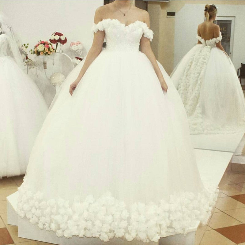Bling Bling Sequins Beaded Sweetheart Ball Gowns Wedding Dresses-alinanova