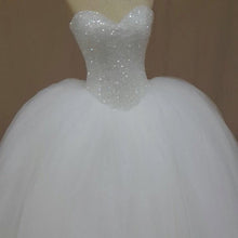 Load image into Gallery viewer, Bling Bling Sequins Beading Organza Ball Gowns Wedding Dresses

