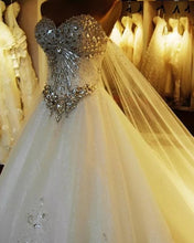 Load image into Gallery viewer, Royal Wedding Dresses Crystal Beaded Sweetheart
