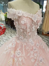 Load image into Gallery viewer, Off-The-Shoulder-Wedding-Gowns-Floral-Flowers-Dress-Bride
