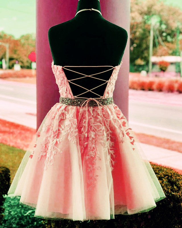Short Halter Tulle Homecoming Dresses Backless – alinanova