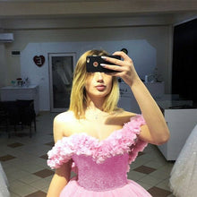 Load image into Gallery viewer, Blush Pink Wedding Dresses Ball Gowns With Flowers
