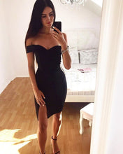 Load image into Gallery viewer, Sexy Split Homecoming Dresses Black
