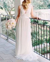 Load image into Gallery viewer, Elegant-Wedding-Dresses-Tulle-Cap-Sleeves-Wedding-Gowns

