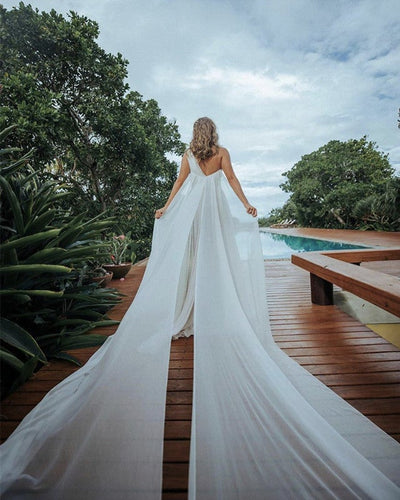 Boho Wedding Dress With Cape