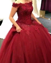Load image into Gallery viewer, Burgundy Quinceanera Dresses 2021

