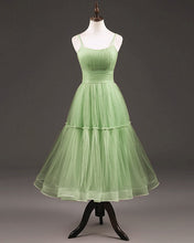 Load image into Gallery viewer, A-line Sage Green Tulle Midi Dress
