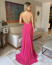 Load image into Gallery viewer, Backless Bridesmaid Dresses Pink
