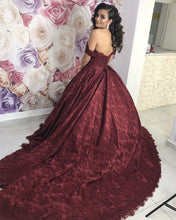 Load image into Gallery viewer, 8851 Maroon Dresses Lace Ball Gown For Quinceanera
