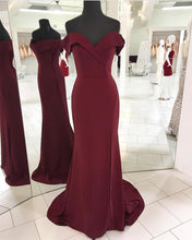 Load image into Gallery viewer, Burgundy Mermaid Spandex Prom Dresses
