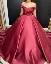 Load image into Gallery viewer, Burgundy Ball Gown Dress
