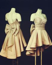 Load image into Gallery viewer, Champagne Bridesmaid Dresses High Low Style
