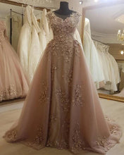 Load image into Gallery viewer, Champagne-Lace-Mermaid-Evening-Dress
