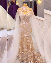 Load image into Gallery viewer, Champagne Mermaid Wedding Dress
